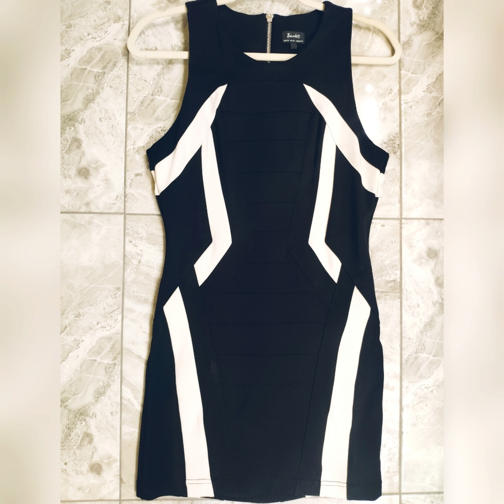 Bardot Black & White Contrast Bodycon Sheath Dress